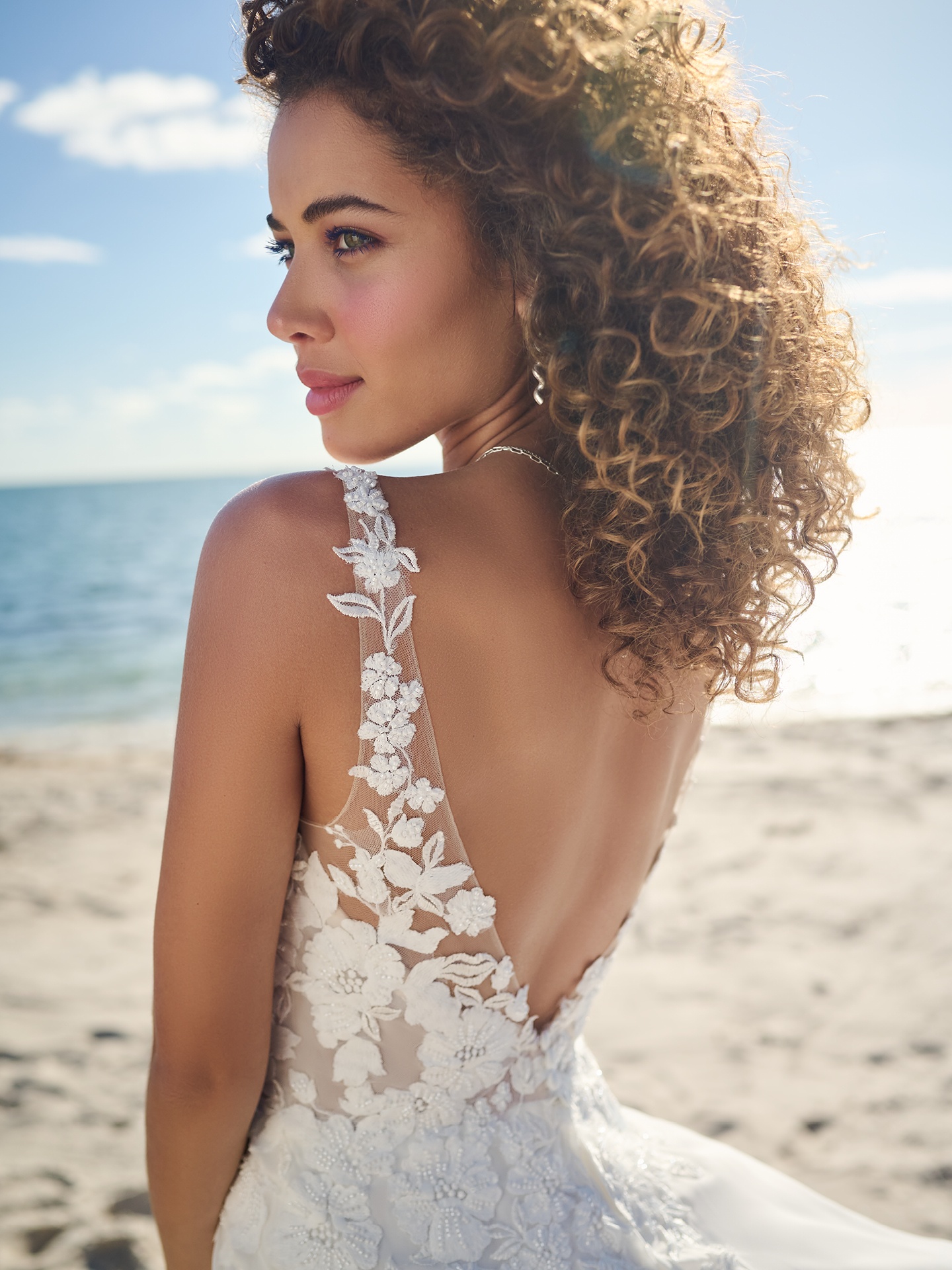 Maeve V-Neckline Chiffon Bridal Gown | Rebecca Ingram