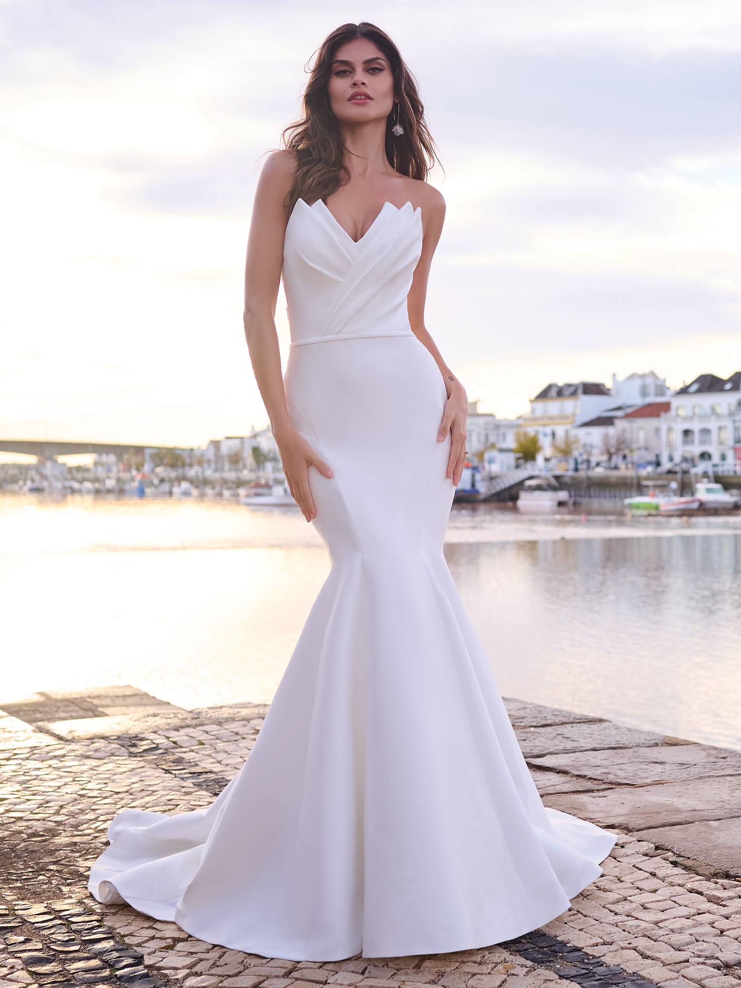 Marilyn Asymmetrical Satin Bridal Dress | Sottero and Midgley