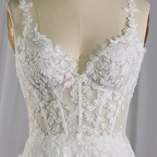 Maggie Sottero Ladonna front view floral lace wedding dress