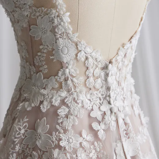 Ladonna 3D floral lace back view Maggie Sottero