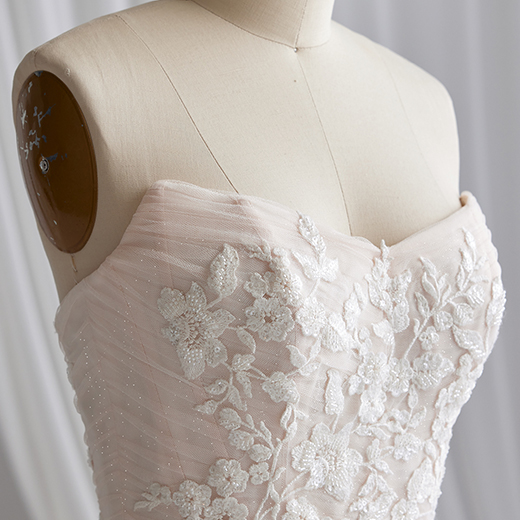 Kiandra Strapless Cat Eye Neckline Bridal Dress | Rebecca Ingram