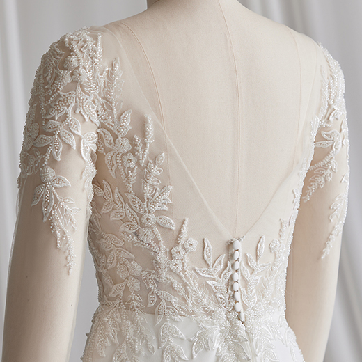 Racheal Open Back Chiffon Wedding Gown | Rebecca Ingram