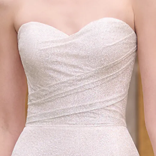 Maggie Sottero Anniston Lane glitter strapless fit-and-flare front view
