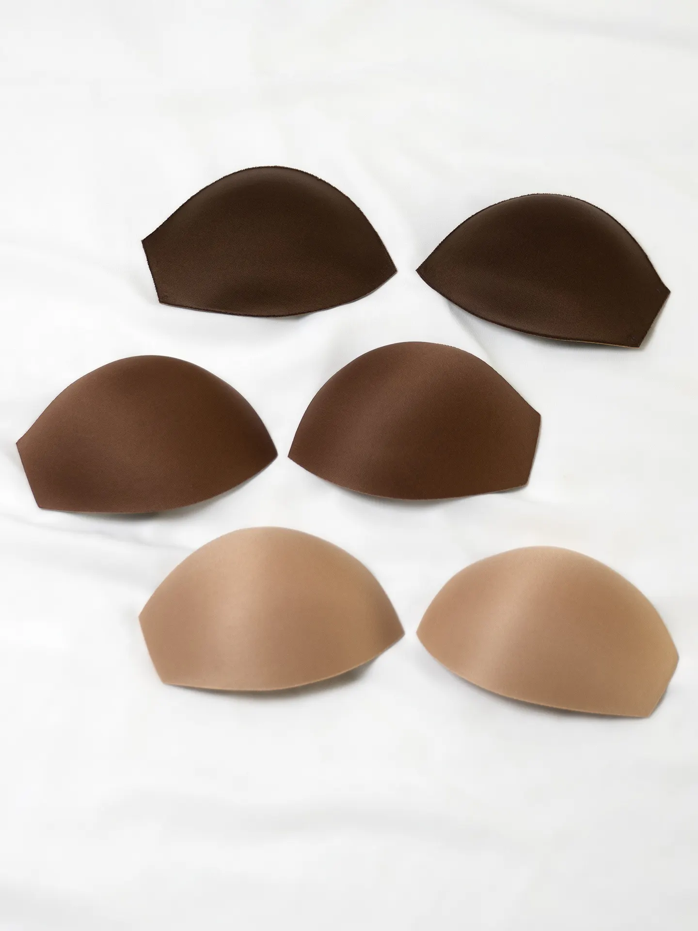 Six diverse bridal bra cups on white background Maggie Sottero