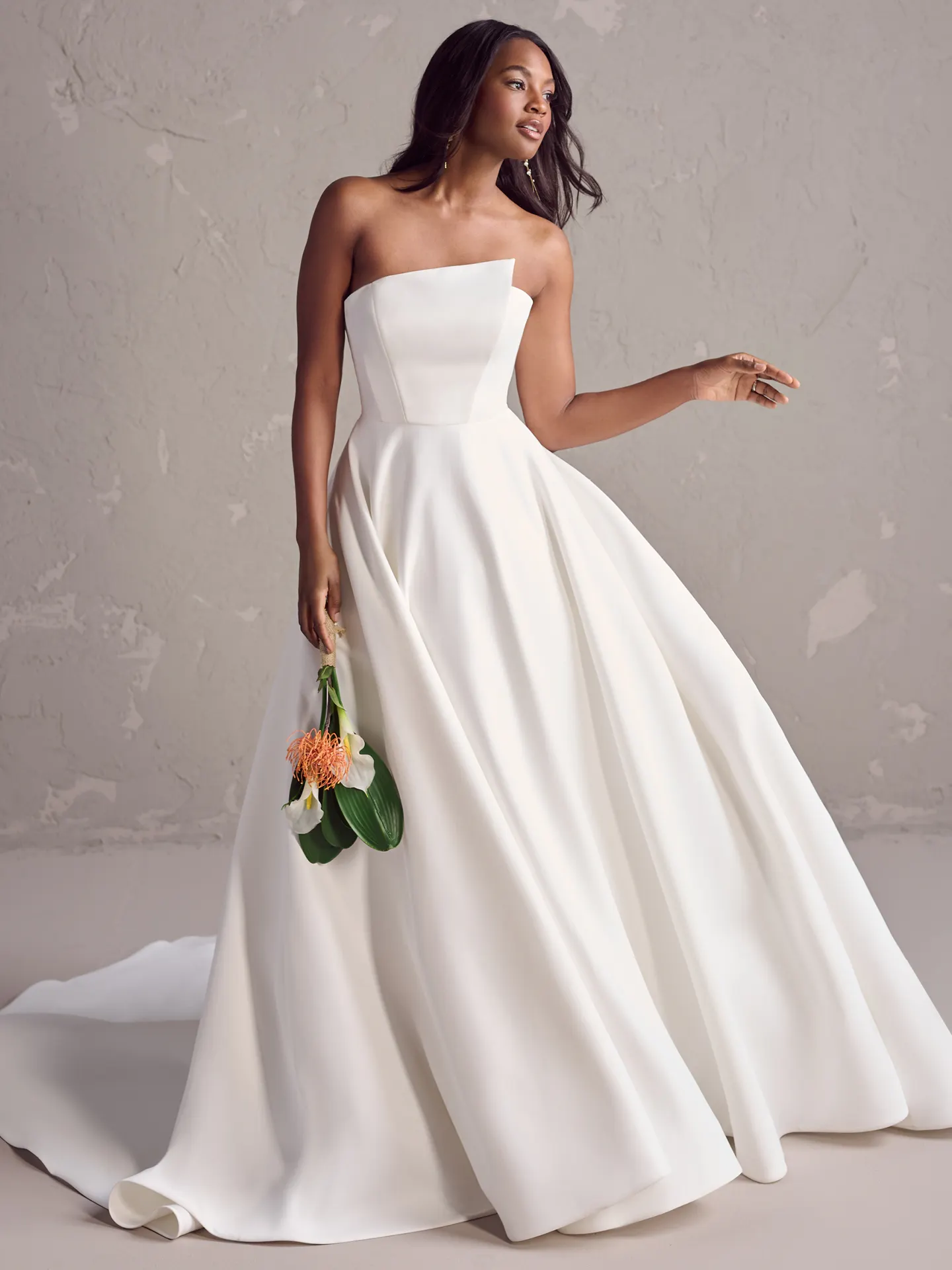 asymmetric neckline wedding dress Ambrose Asymmetrical | Maggie Sottero Color:ROYAL-2 This exquisite A colour: navy-strappy-gold-buckle-wrap-asymmetric-hem-dress Dreamy 3D Butterfly Tulle