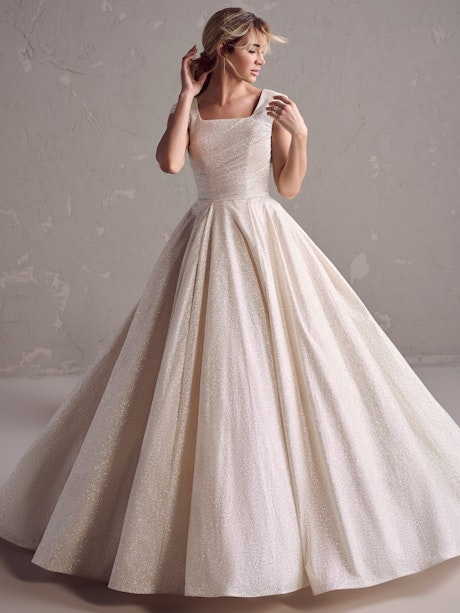 Elegant and sophisticated chantilly lace open back ballgown by