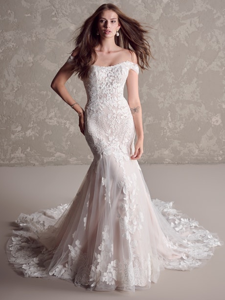 Mermaid Off-the-shoulder Satin Wedding Dress Casual Elegant
