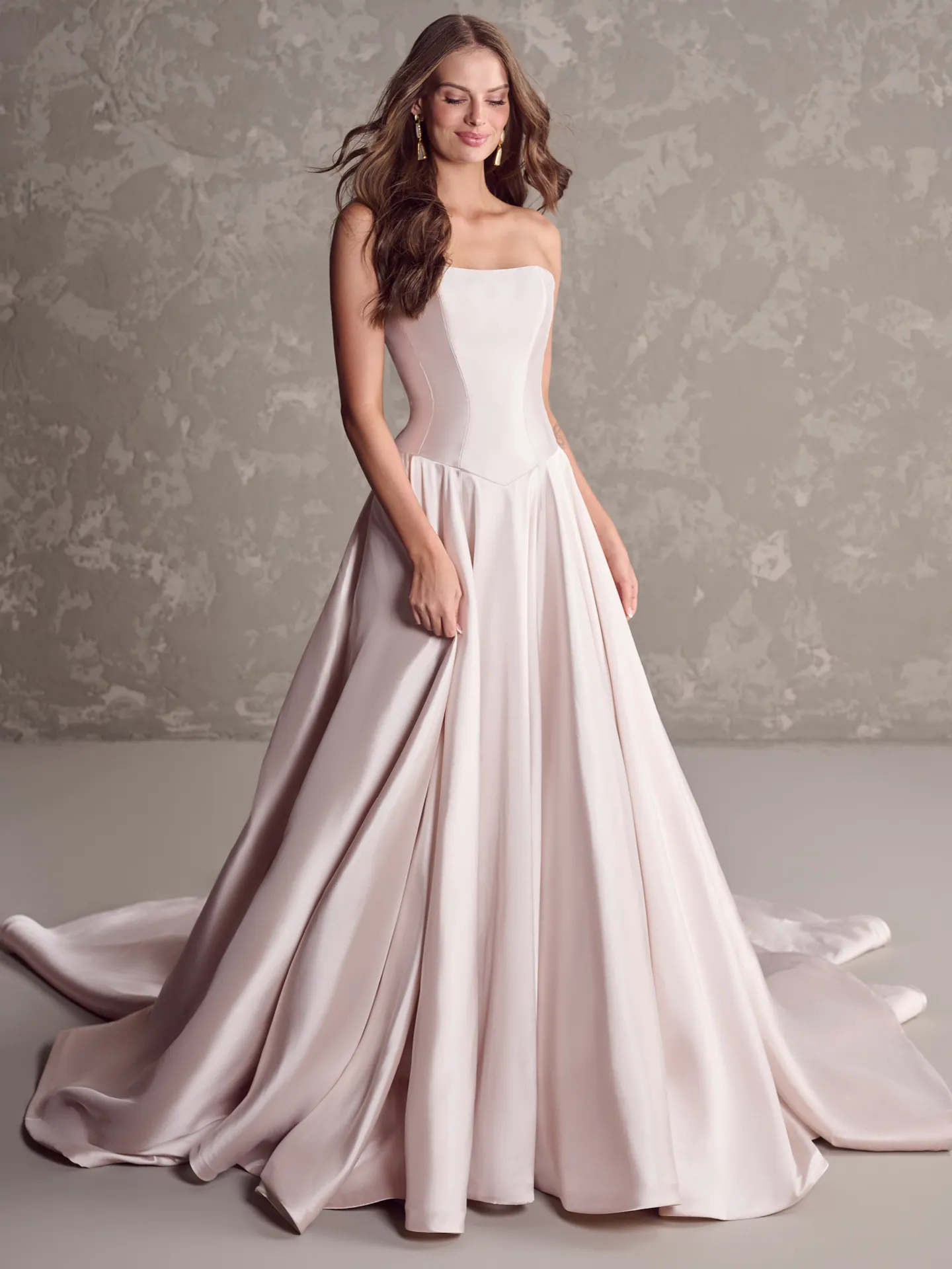 Maggie Sottero Emmanuelle front view, strapless ballgown wedding dress