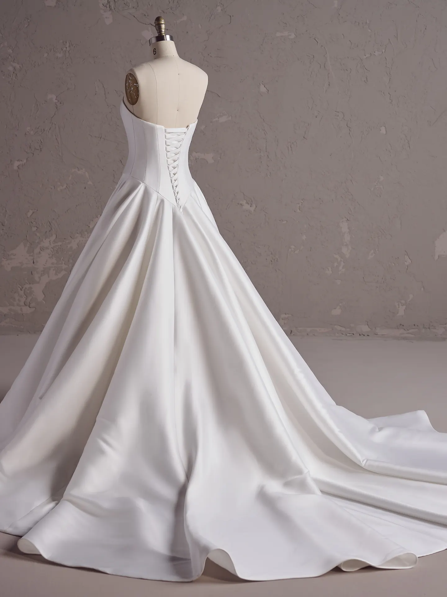 Emmanuelle strapless wedding dress back view Maggie Sottero