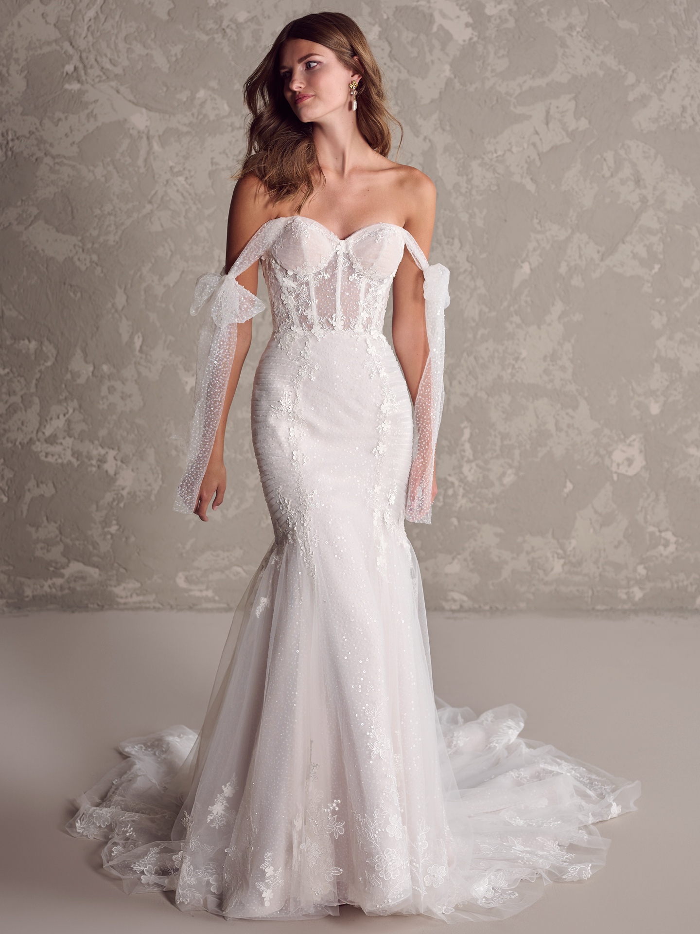 Tuscany Royale Sparkly Lace Sheath Bridal Dress | Maggie Sottero