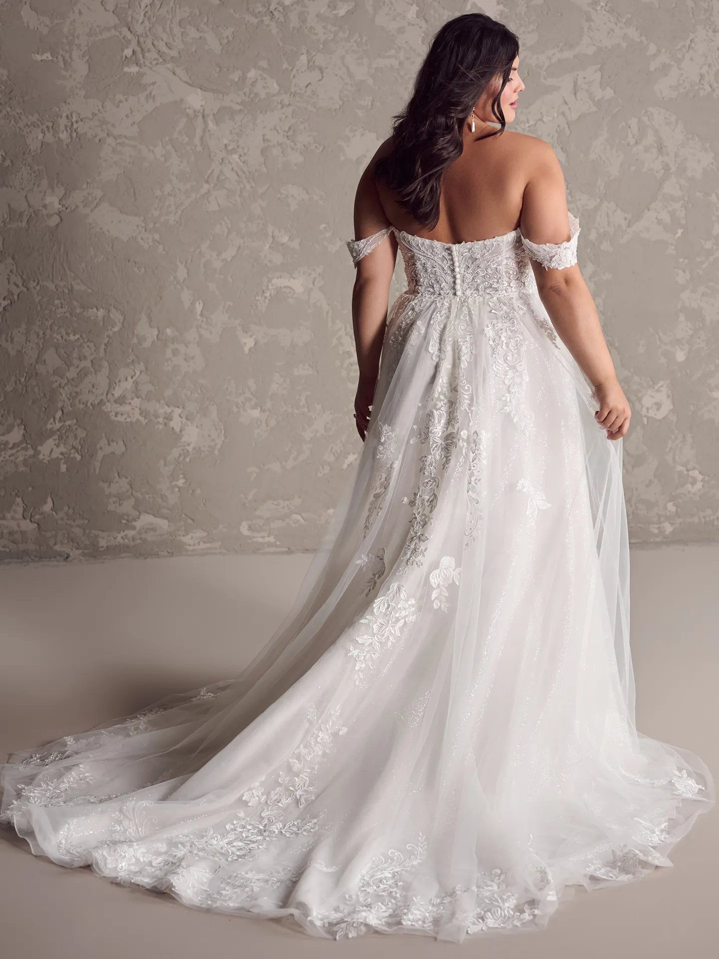 Marguerite A-Line gown back view with lace details Maggie Sottero