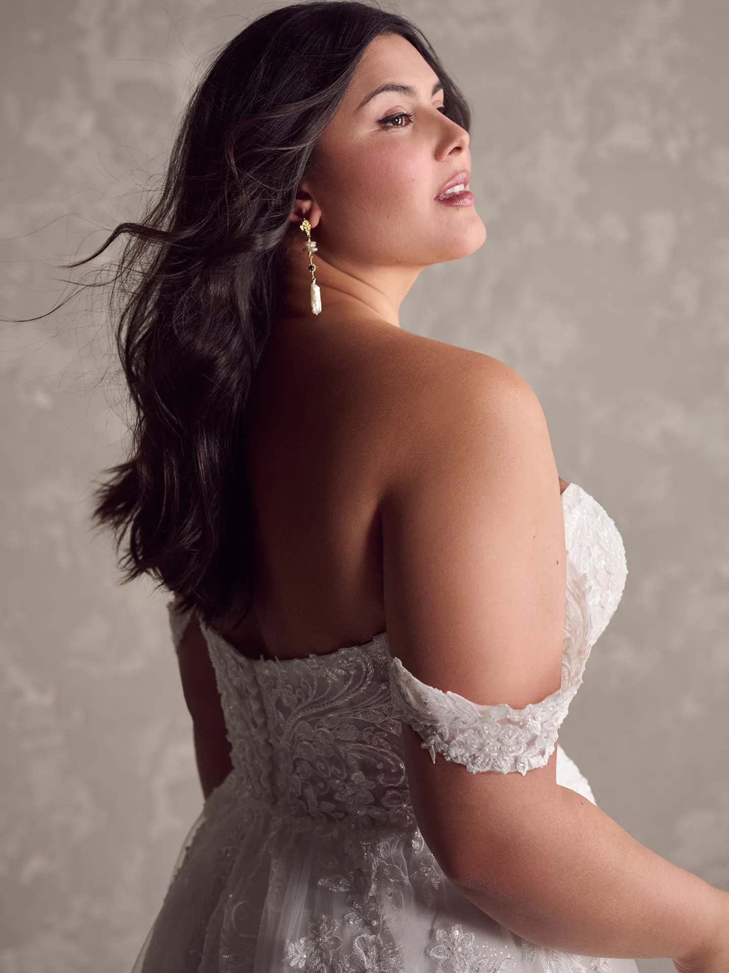 Maggie Sottero Marguerite back view lace detail bridal gown