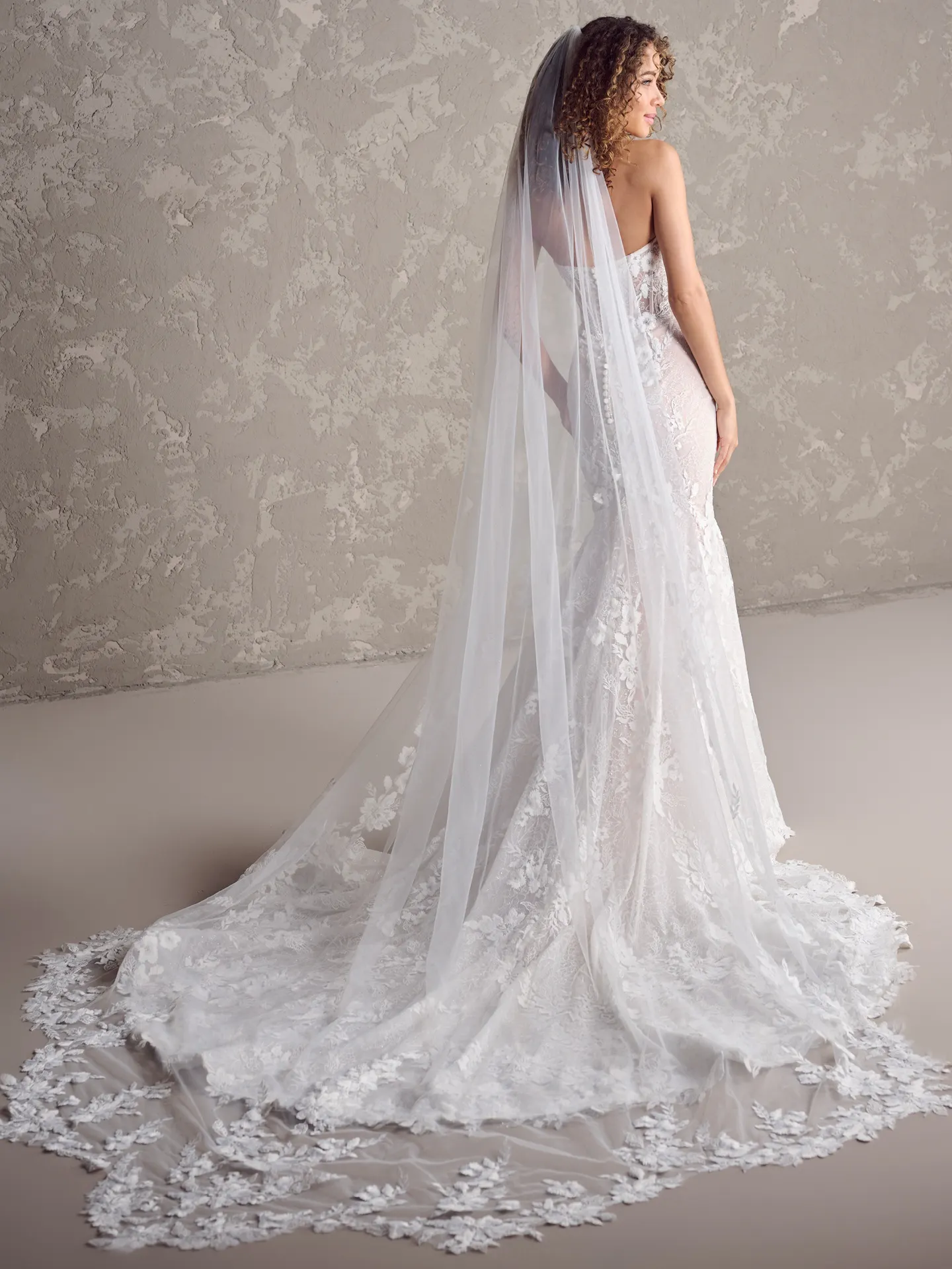 Ortensia glamorous lace bridal dress back view Maggie Sottero