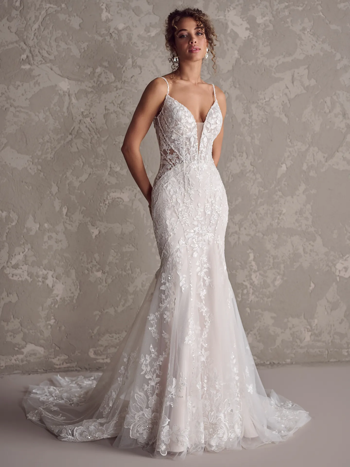 Sydney lace wedding dress front view Maggie Sottero