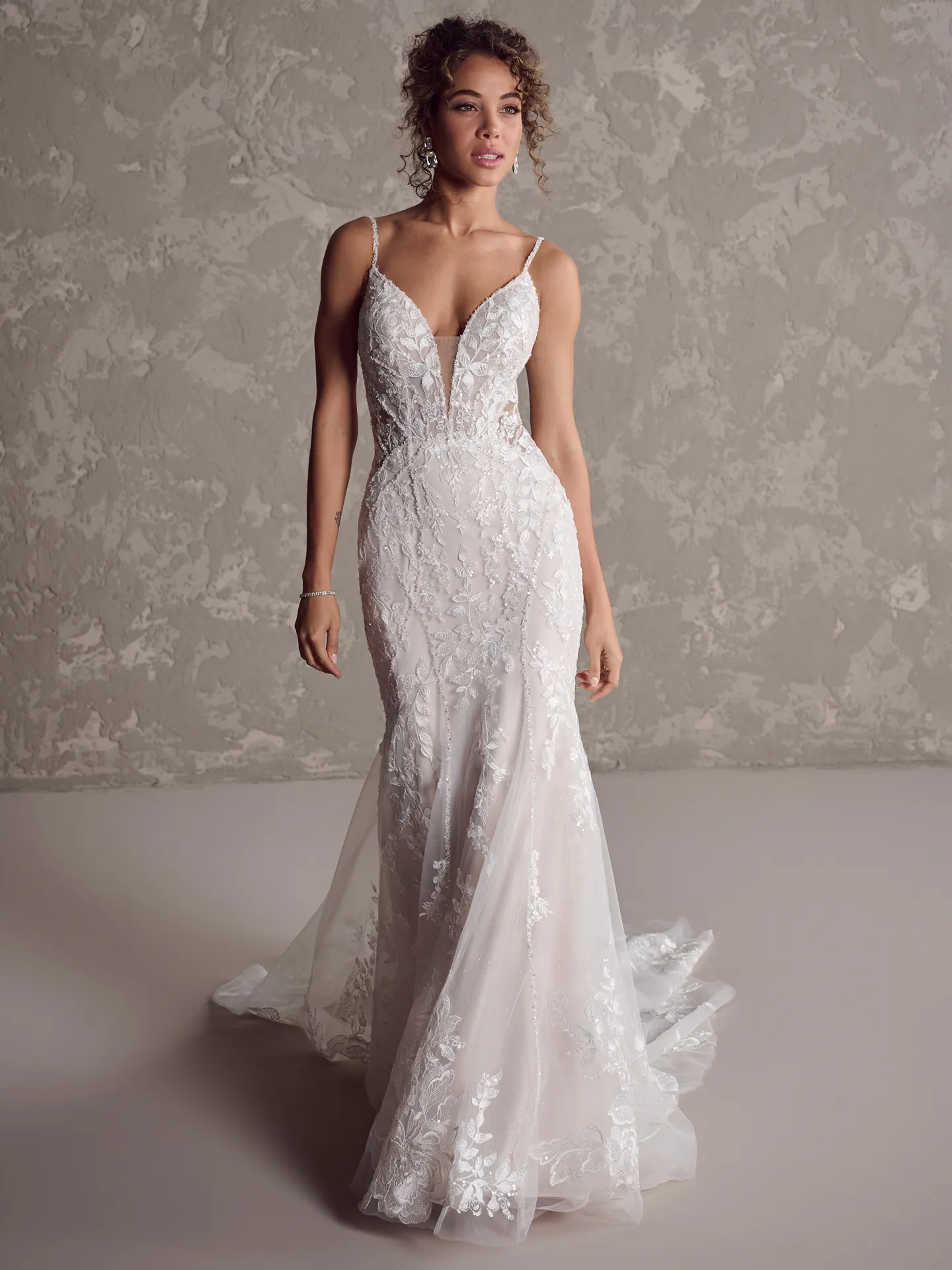 Maggie Sottero Sydney lace wedding dress front view