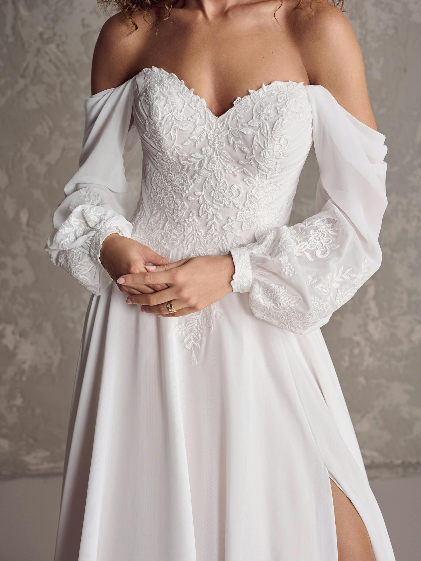 Dagney (Accessory - Detachable Sleeves) Chiffon Bishop Wedding