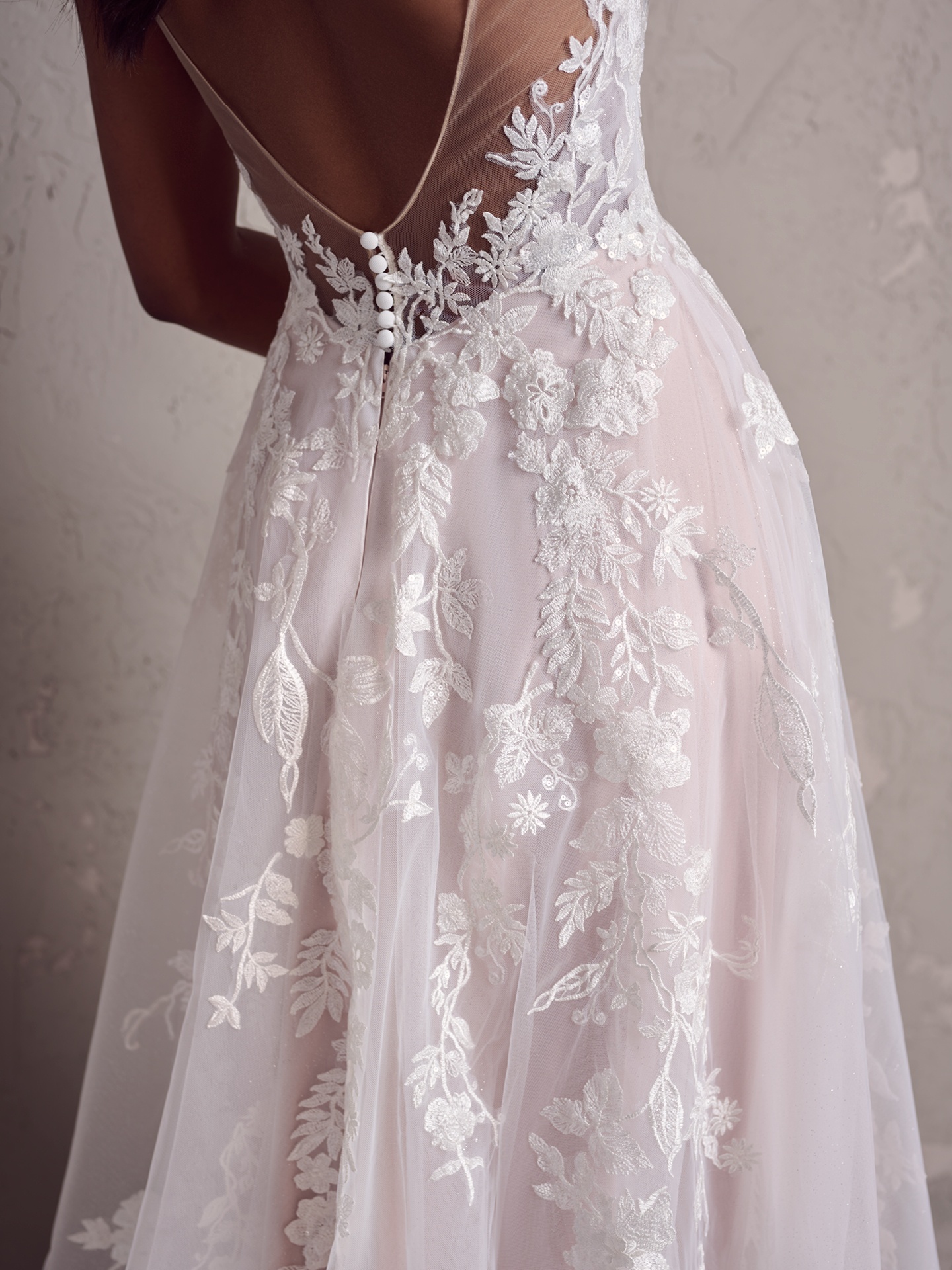 Erica Backless Floral Bridal Dress | Rebecca Ingram