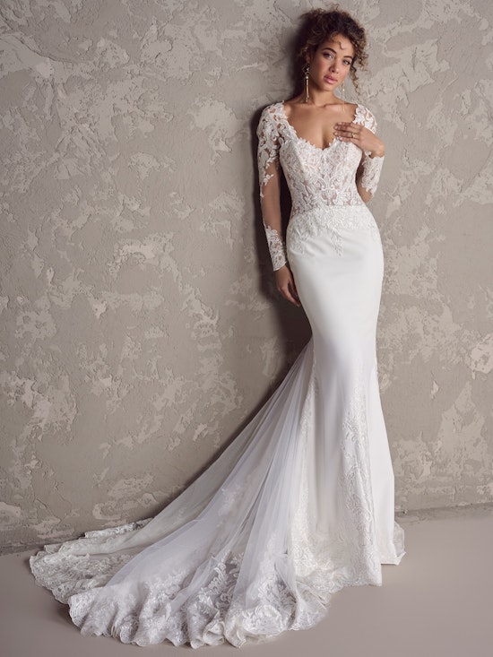 Felicia Fit-and-Flare Corset Wedding Gown | Rebecca Ingram