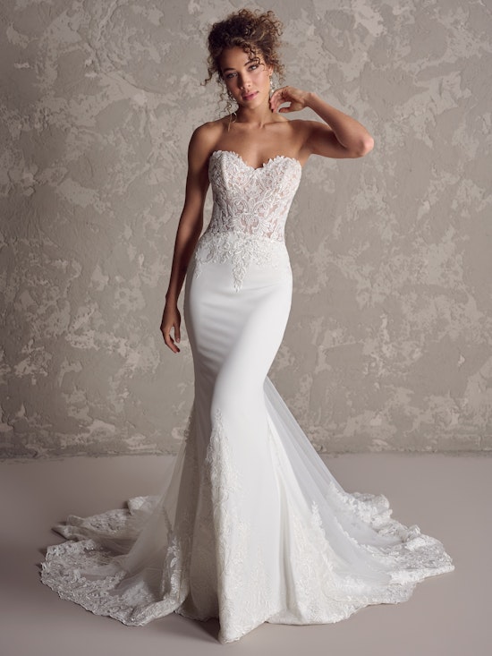 Felicia Fit-and-Flare Corset Wedding Gown | Rebecca Ingram
