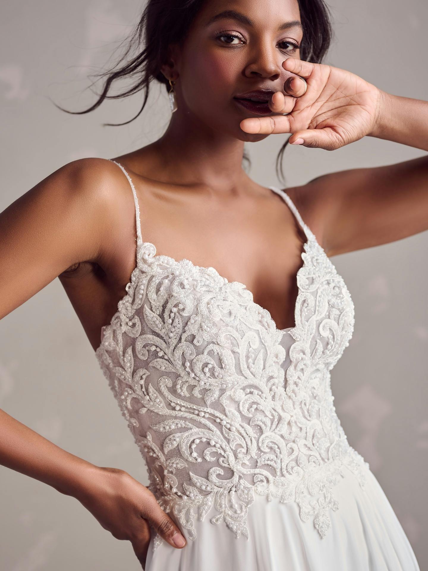 Poppy Plus Size Chiffon Wedding Dress | Rebecca Ingram