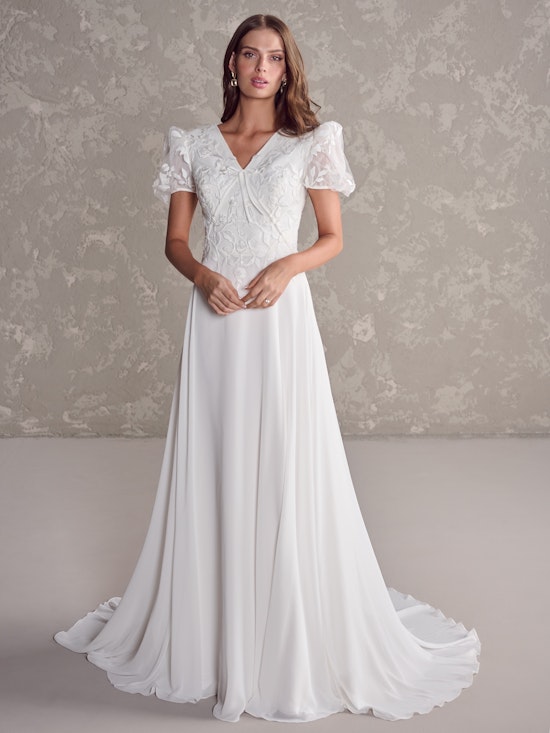 Sue Leigh Casual Modest Bridal Gown | Rebecca Ingram