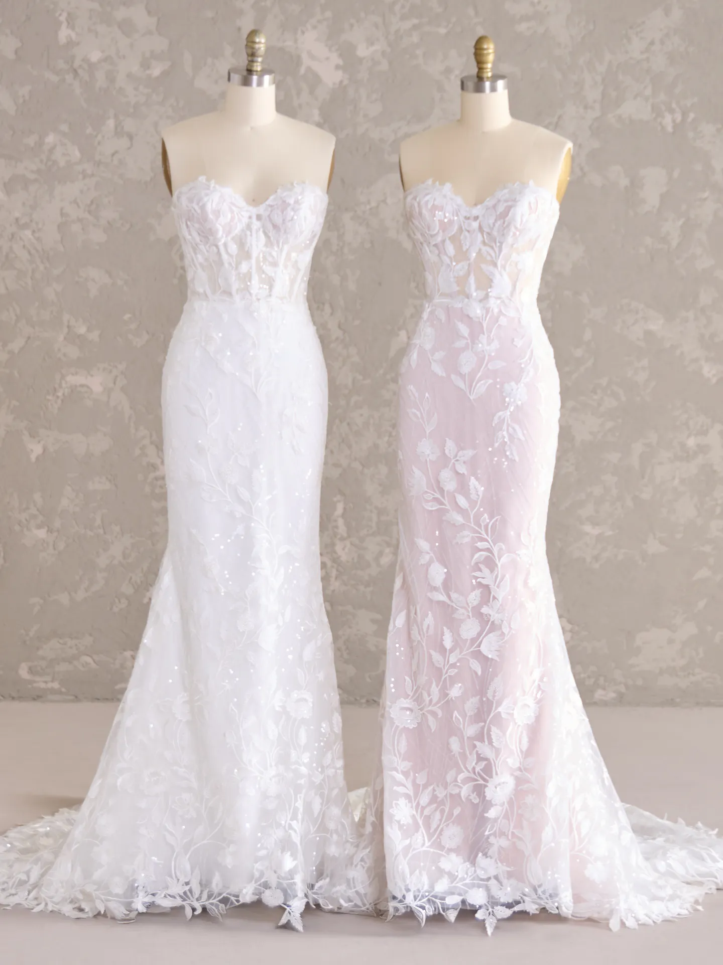 Maggie Sottero Fairchild romantic sequin lace bridal gown front view