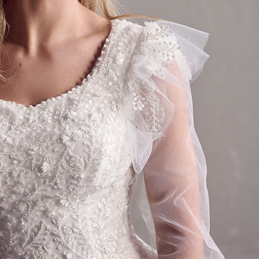 Harriet Leigh Ruffled Modest Wedding Dress | Rebecca Ingram