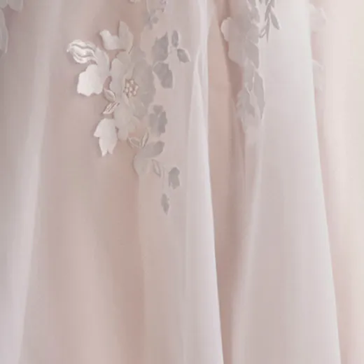Rebecca Ingram Ruby floral lace detail on bridal gown fabric