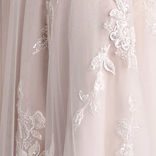 Sottero and Midgley Tanica gown, floral lace detail, close-up view