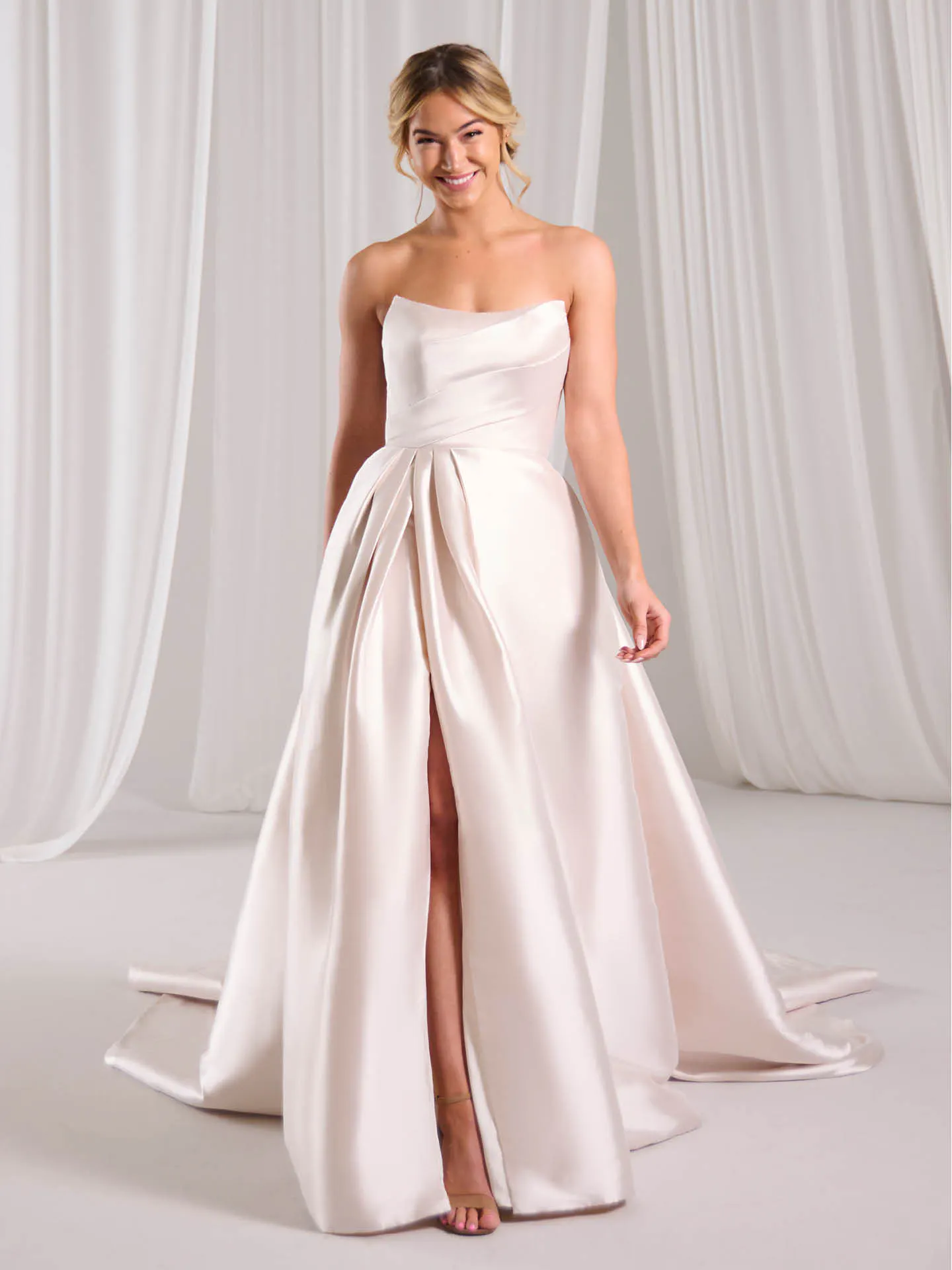 Sottero and Midgley Aspen strapless A-line wedding dress front view