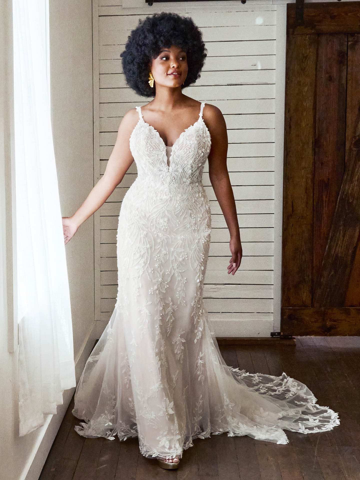 White wedding dress hot sale with silver accents