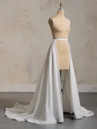 Ivory or Black glitter tulle dress with detachable train
