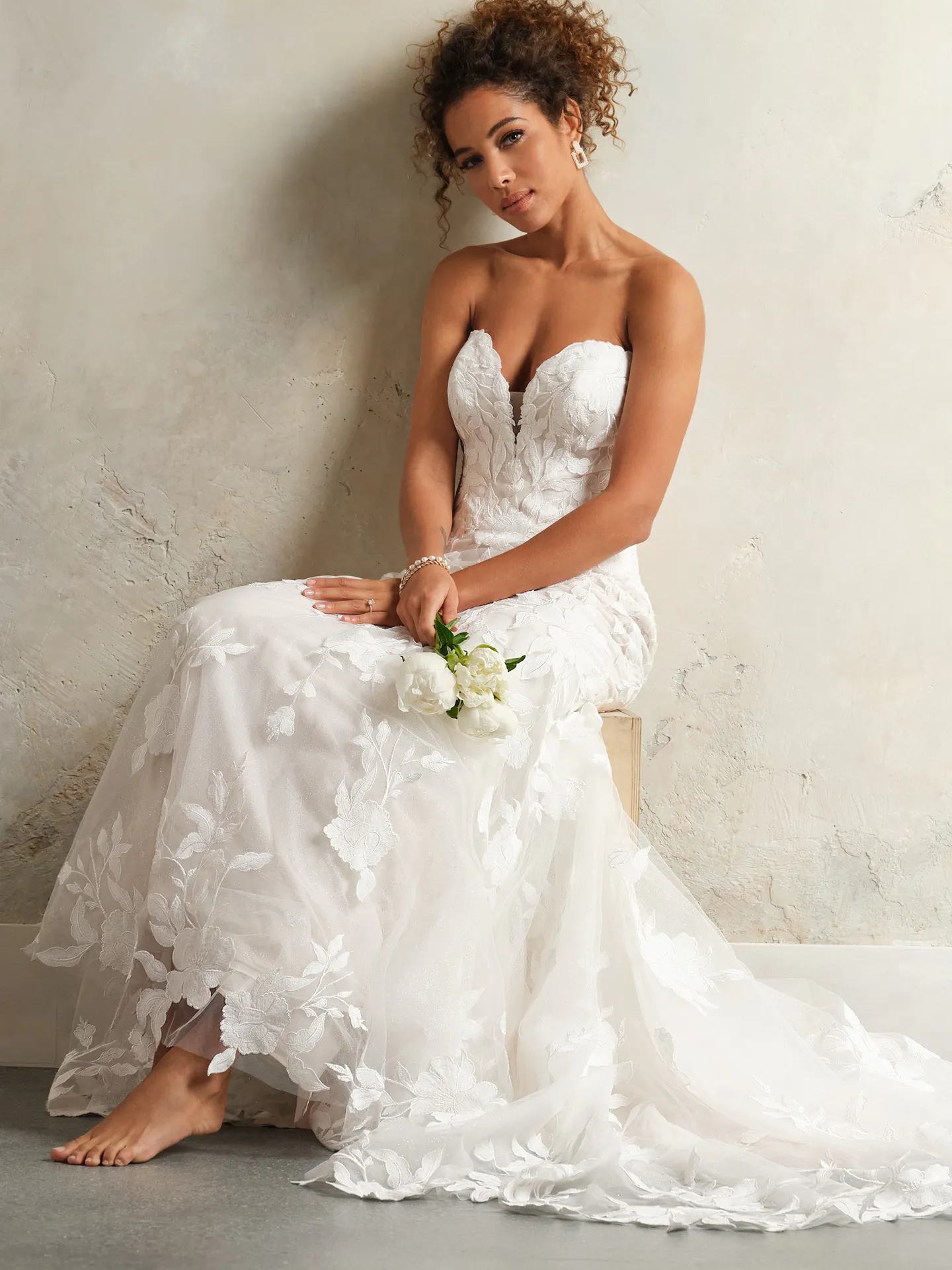 Maggie Sottero Bridget floral lace wedding dress front view
