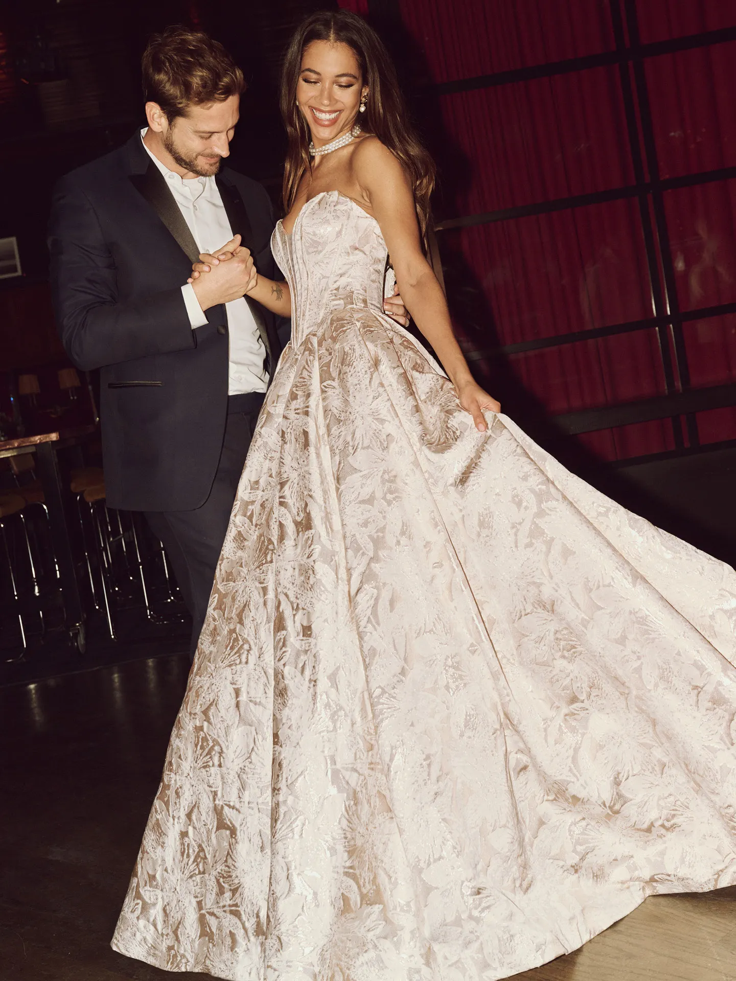 Sottero and Midgley Derrick floral ball gown front view