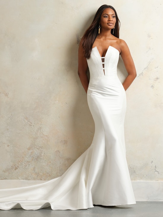 Garrison Strapless Wedding Dress With Deep Illusion V-Back