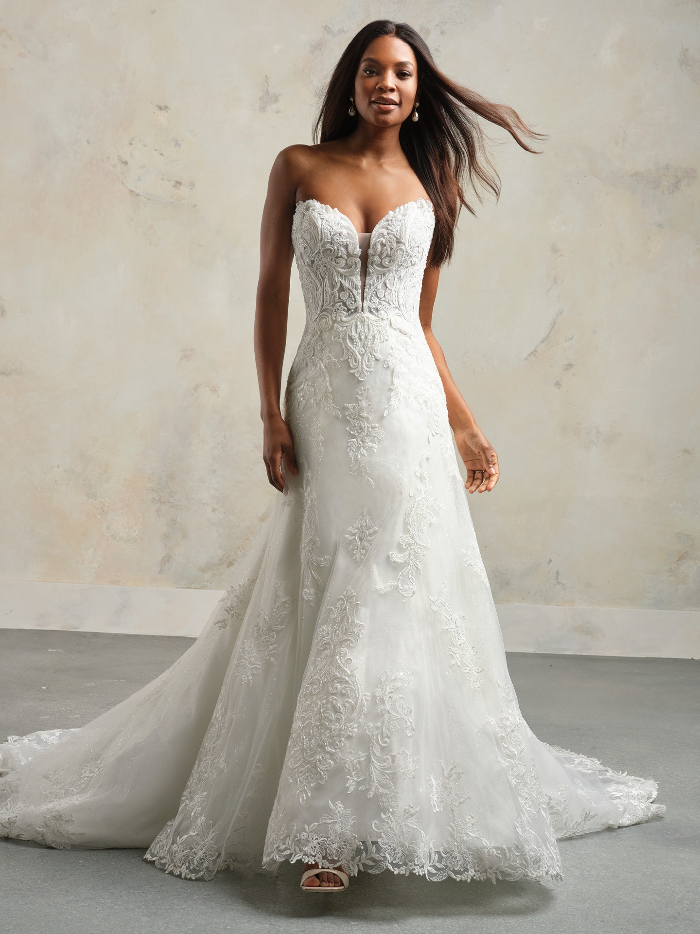 A line off the shoulder wedding dress best sale