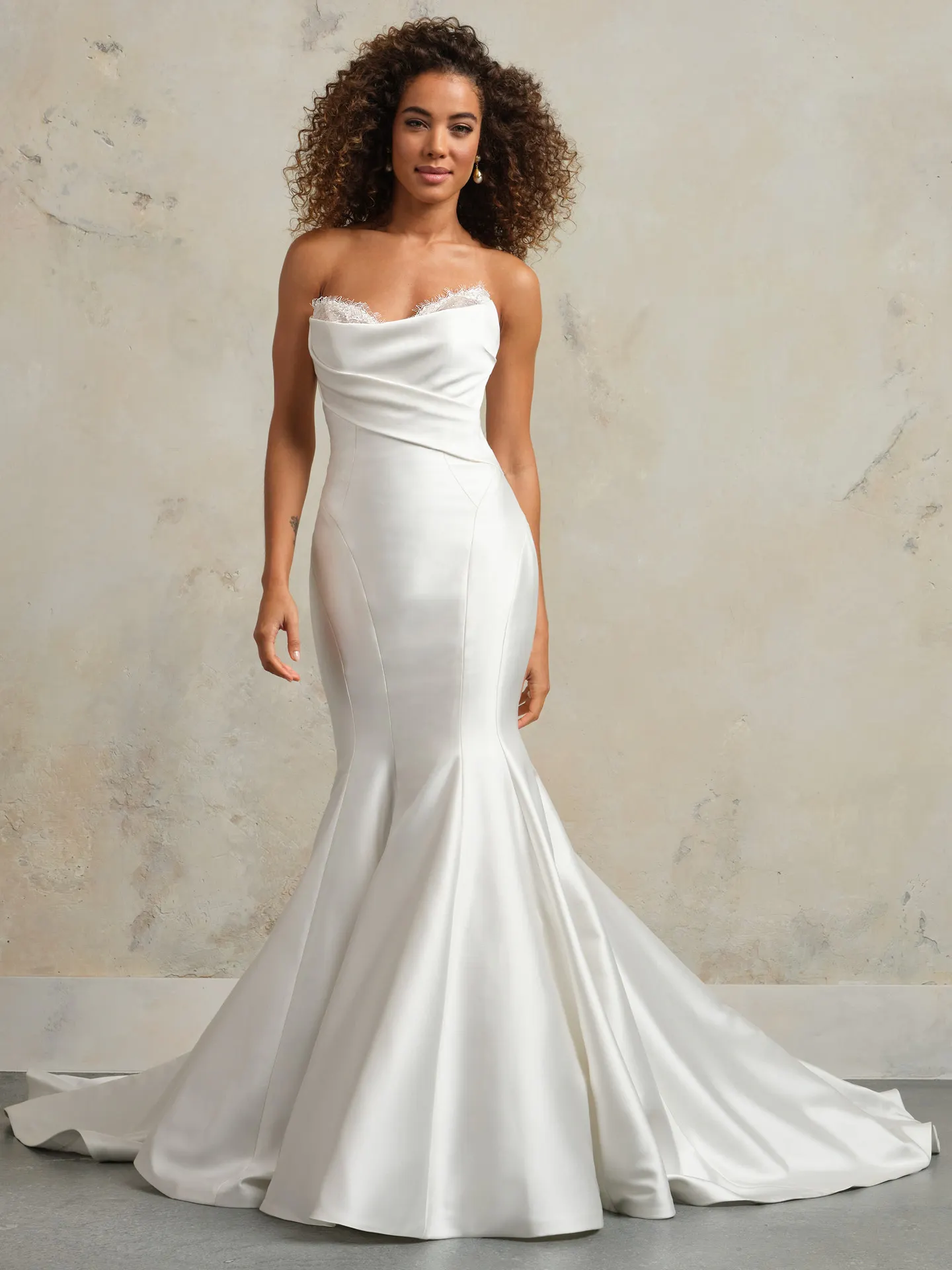 Rebecca Ingram Leilani front view fit-and-flare wedding dress