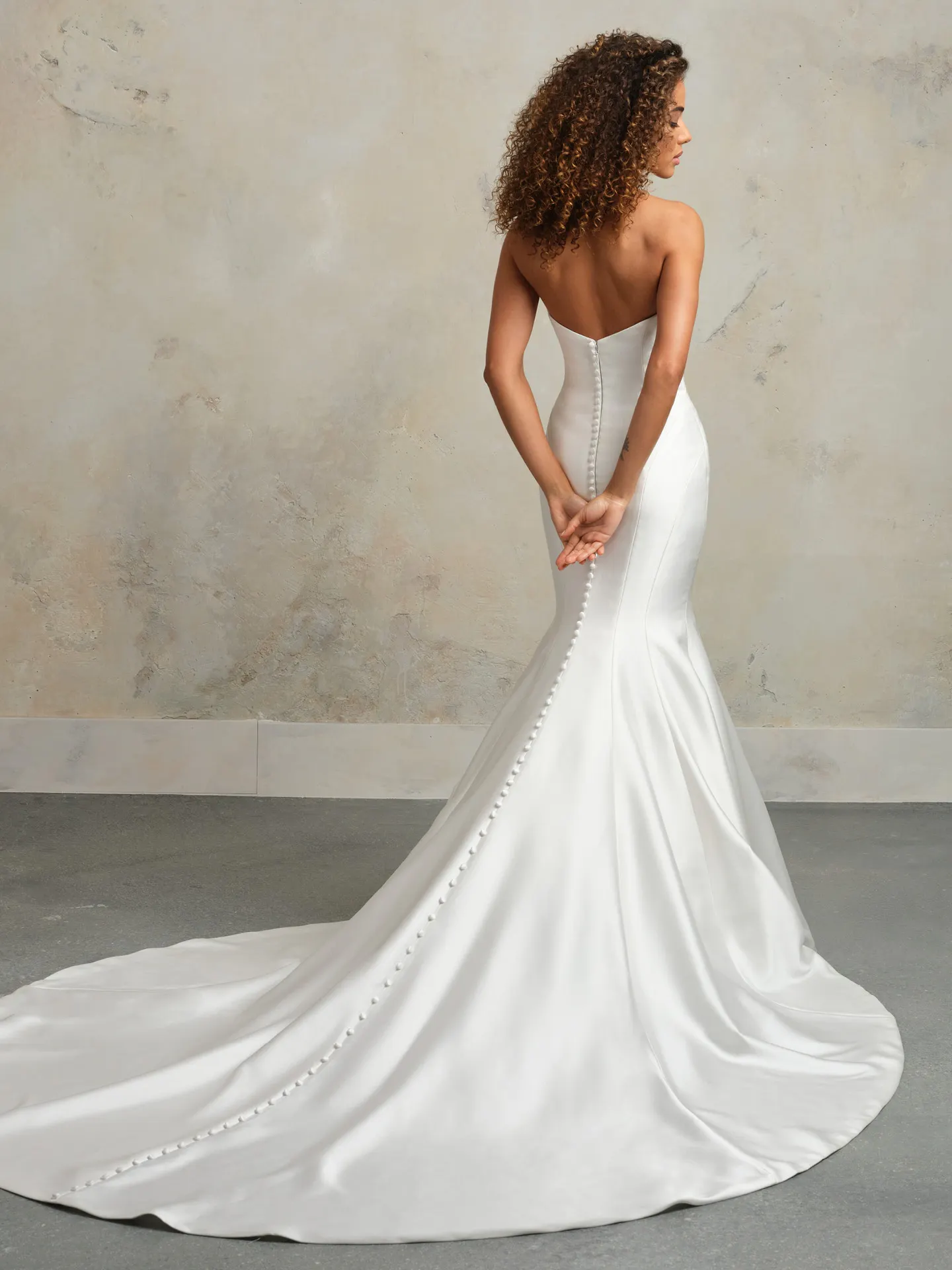 Glamorous Leilani fit-and-flare wedding dress back view