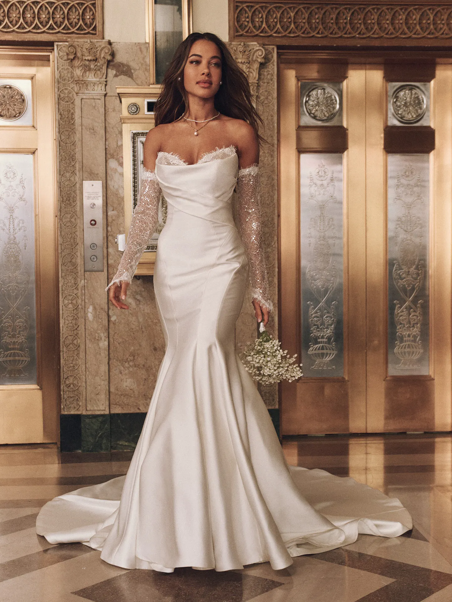 leilani sequined fit and flare dress front view