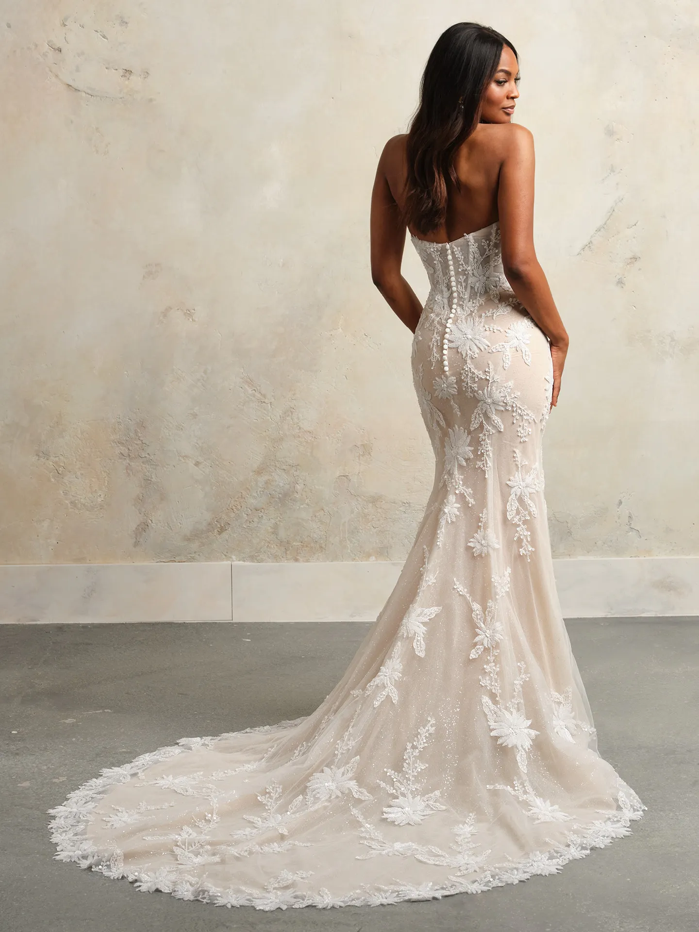 Rebecca Ingram Madrona lace corset dress back view