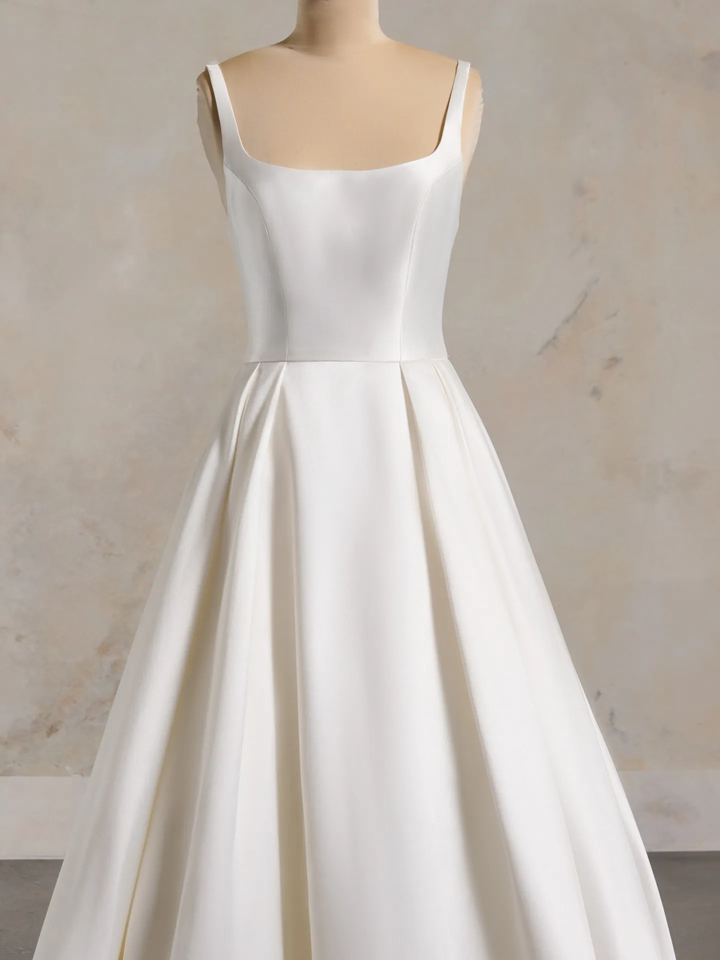 Selena Satin A-line front view Maggie Sottero Wedding Dress
