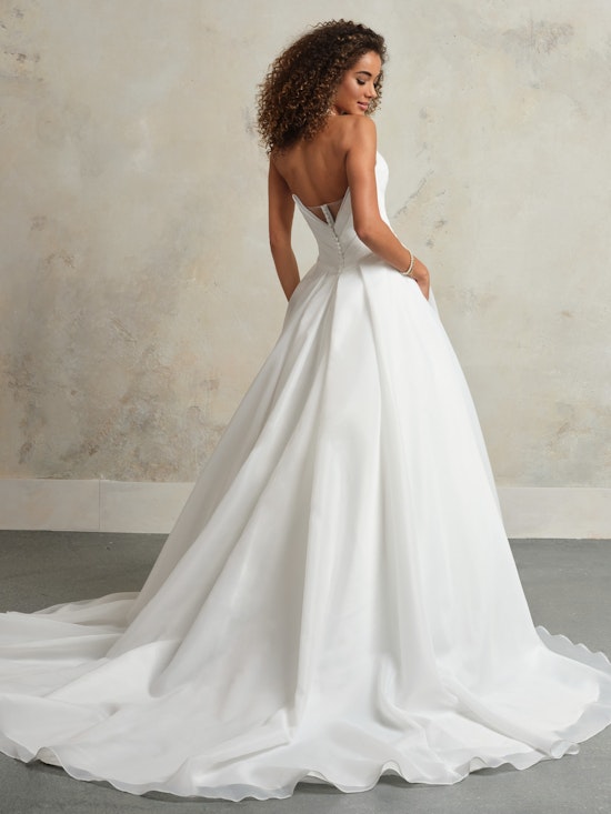 Tinsley Asymmetrical Tinsley V-Neckline Ball Gown Wedding Dress