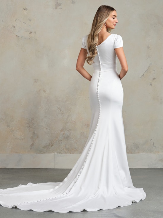 Addison Leigh Modest V-Neck Wedding Dress | Maggie Sottero