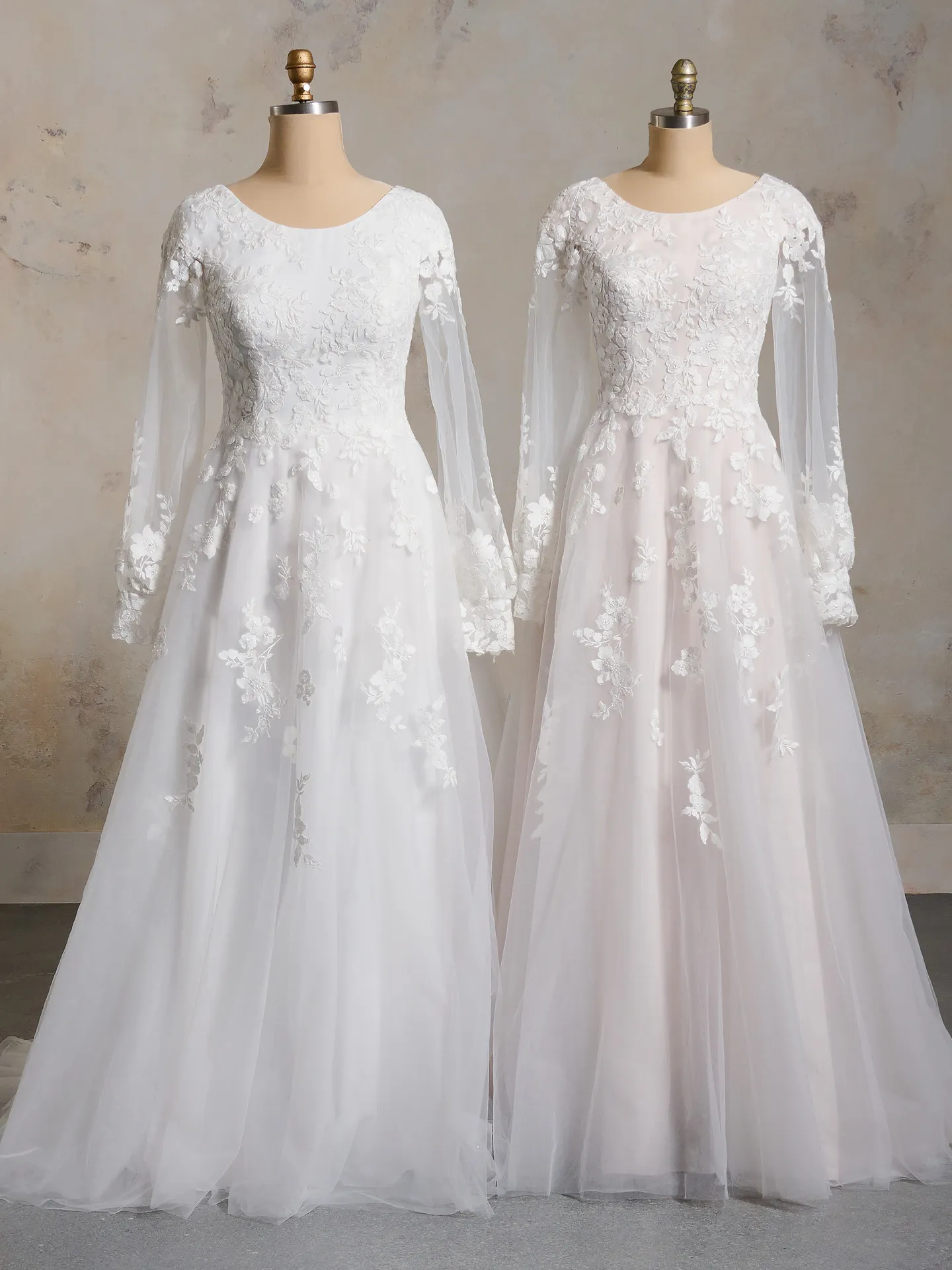 Rebecca Ingram Benicia Leigh front view lace floral bridal gown
