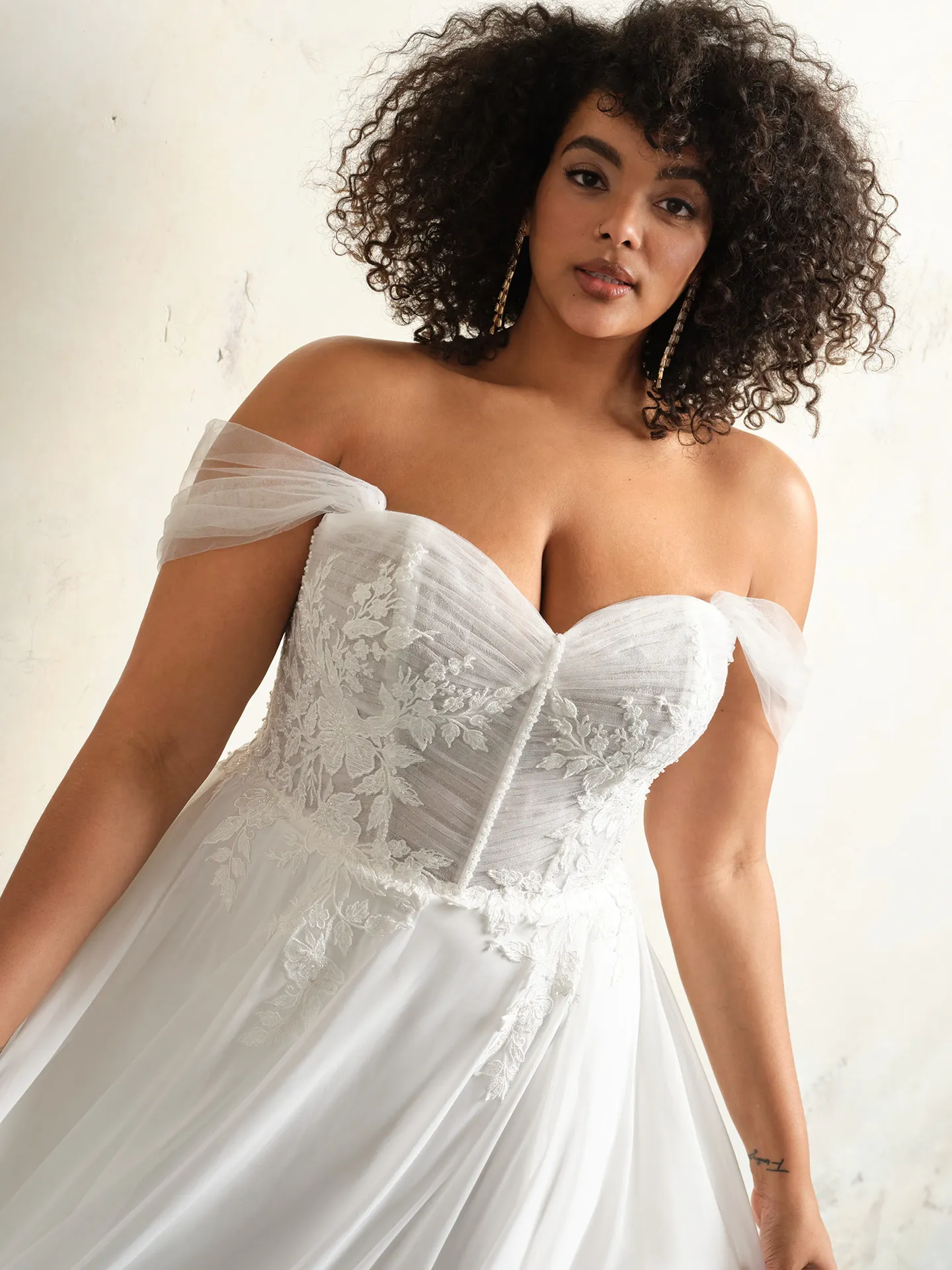 Blake flowy tulle corset wedding dress front view