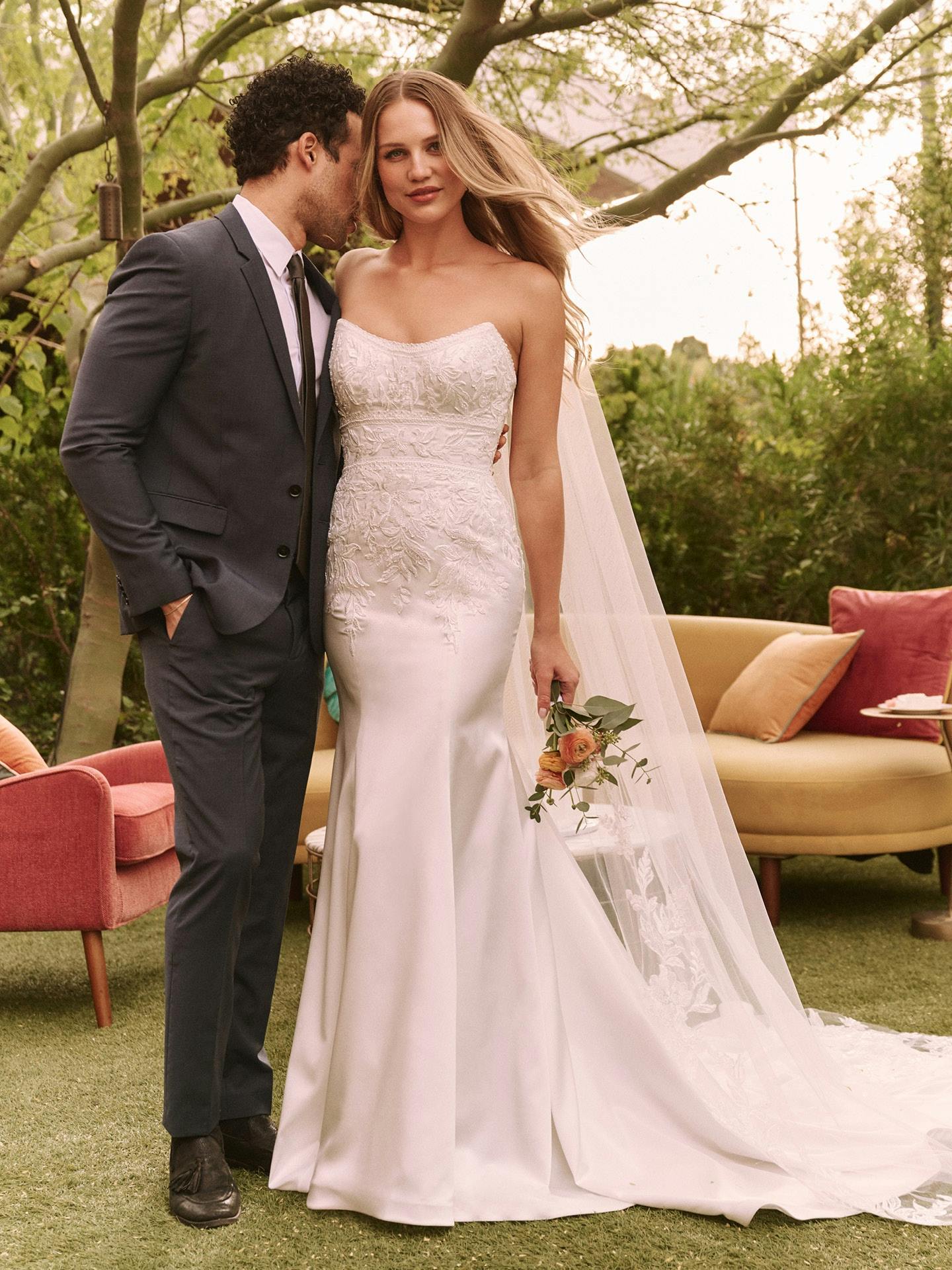 yorkoanagoページ Angie Square Neck Beaded A-line Wedding Gown | Rebecca Ingram