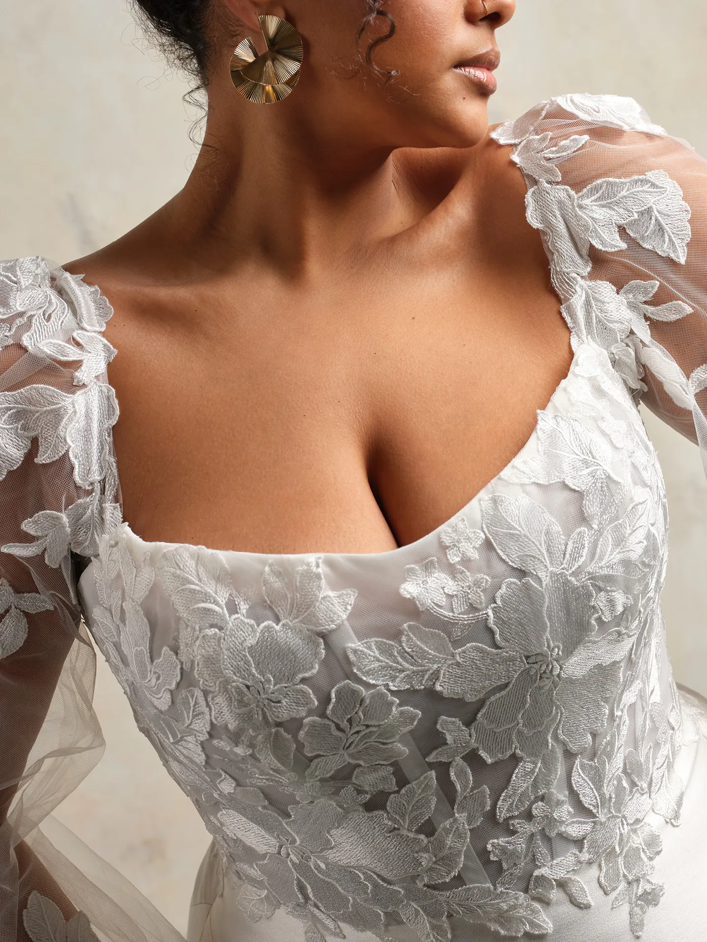 Floral Goldie strapless corset gown close-up Maggie Sottero
