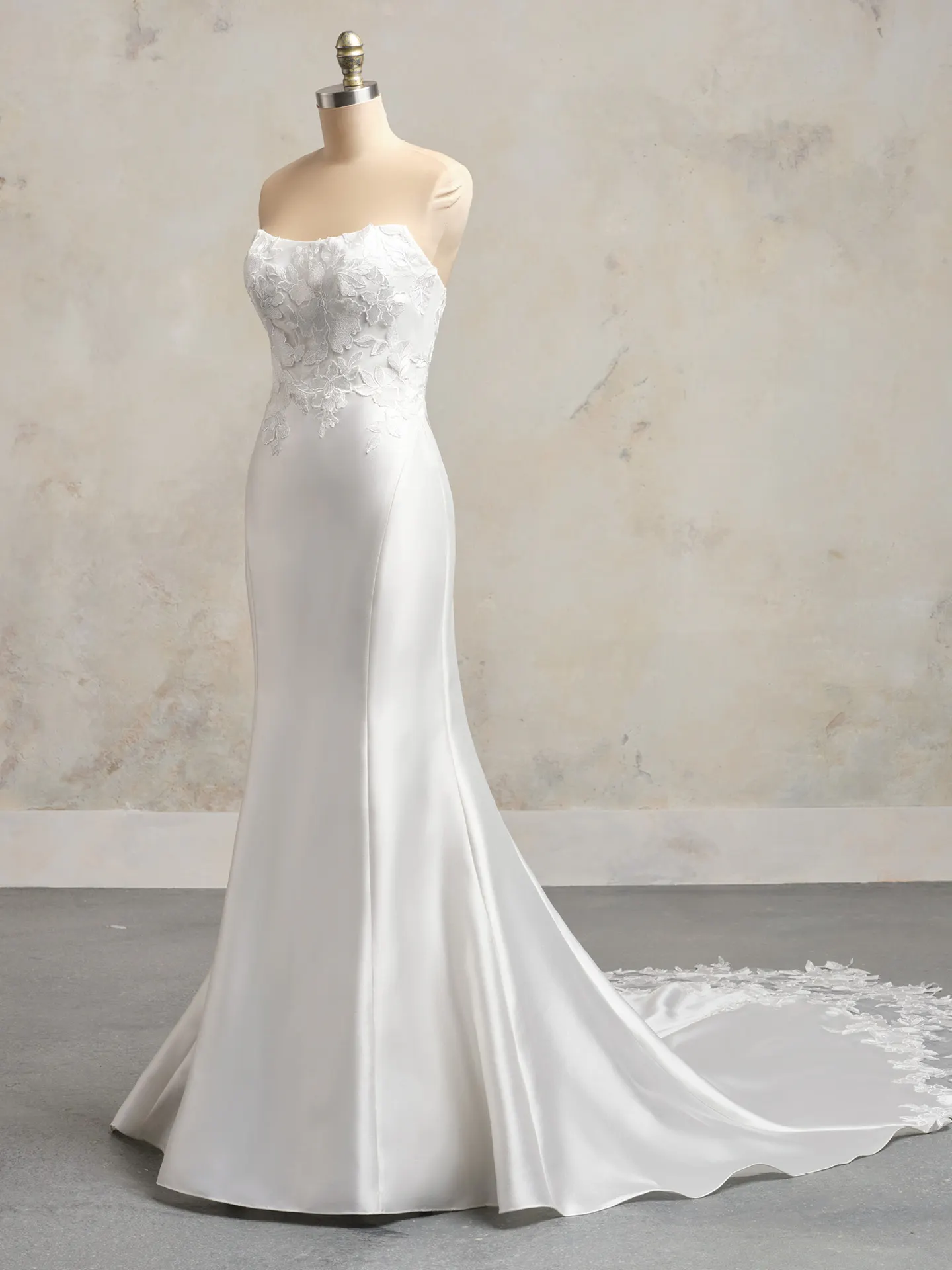 Maggie Sottero Goldie floral corset gown side view