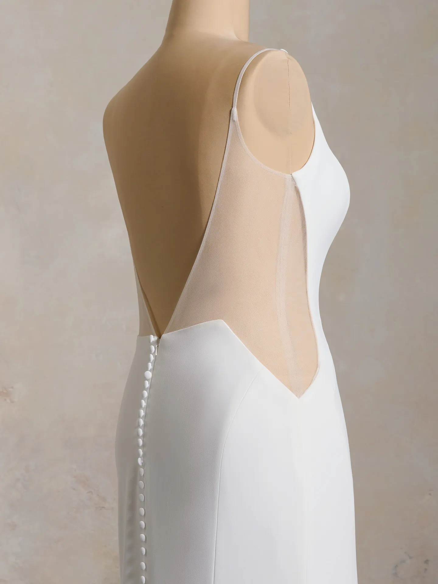 Rebecca Ingram Hope back view with scoop neckline and buttons