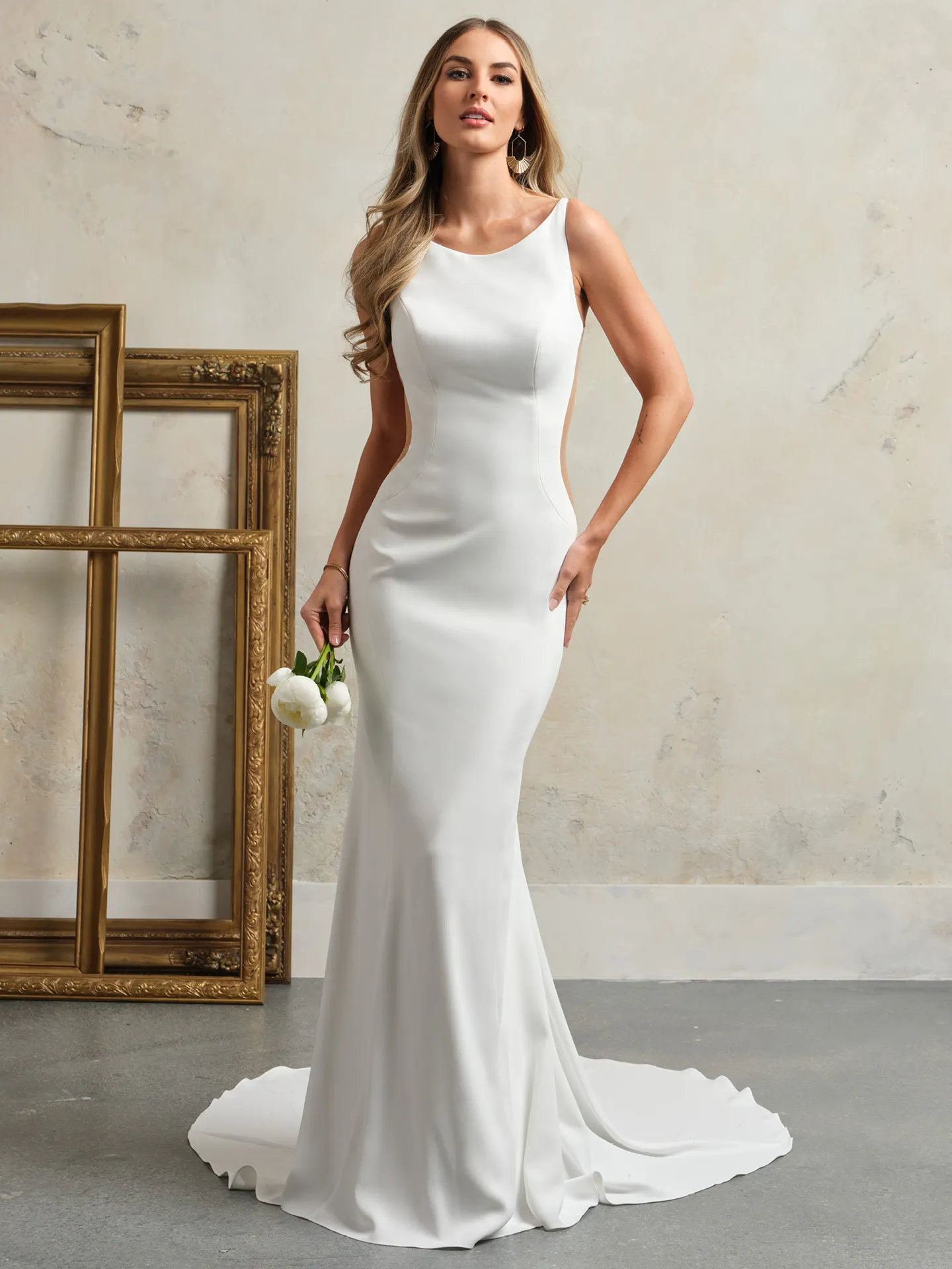 Rebecca Ingram Hope wedding dress front view with scoop neckline